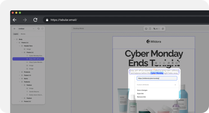 How to embed links in an email.